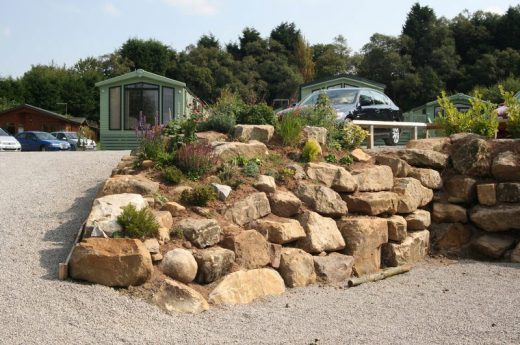Caravan Park with rock garden